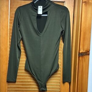 Express Olive Green Bodysuit